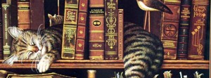 Buecher mit katze, libros