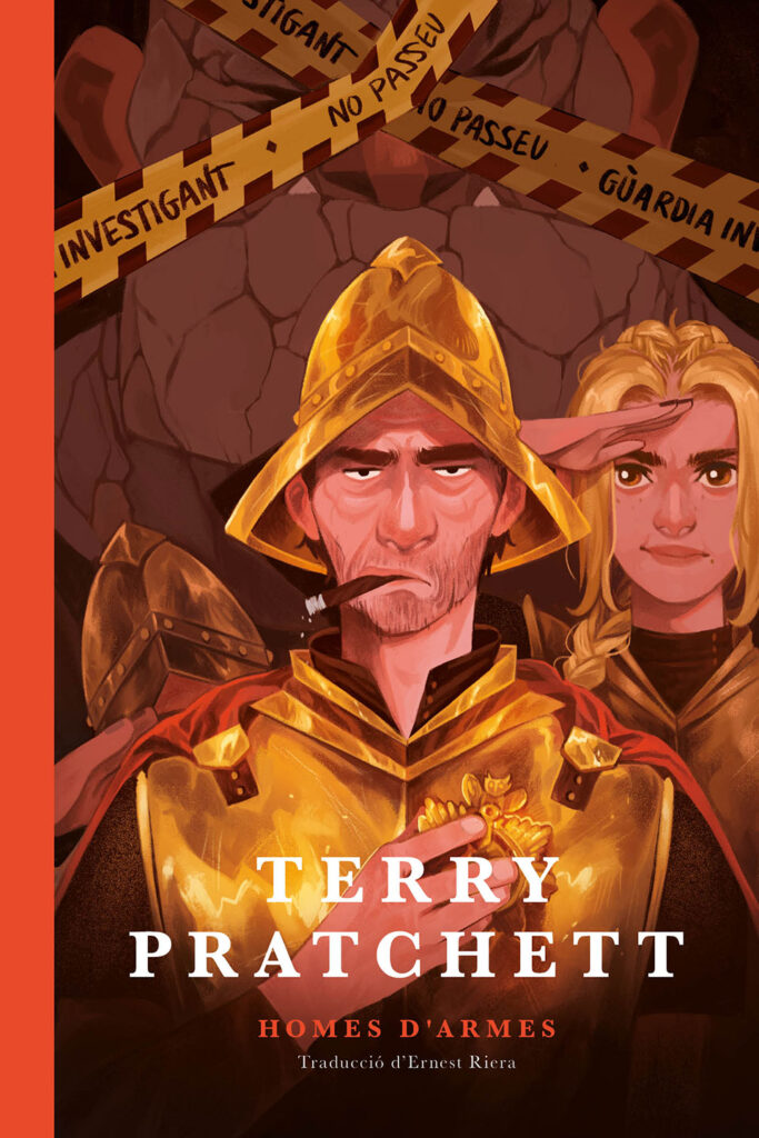 Portada d'Homes d'armes de Terry Pratchett publicat per Mai Més en català